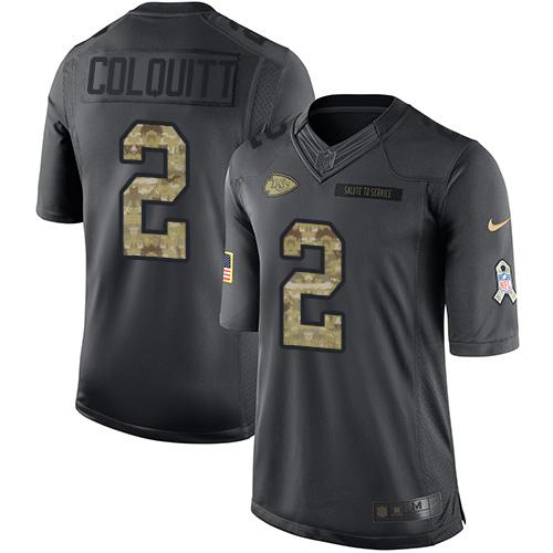 Nike Chiefs #2 Dustin Colquitt Black Men's Stitched NFL Limited 2016 Salute to Service Jersey